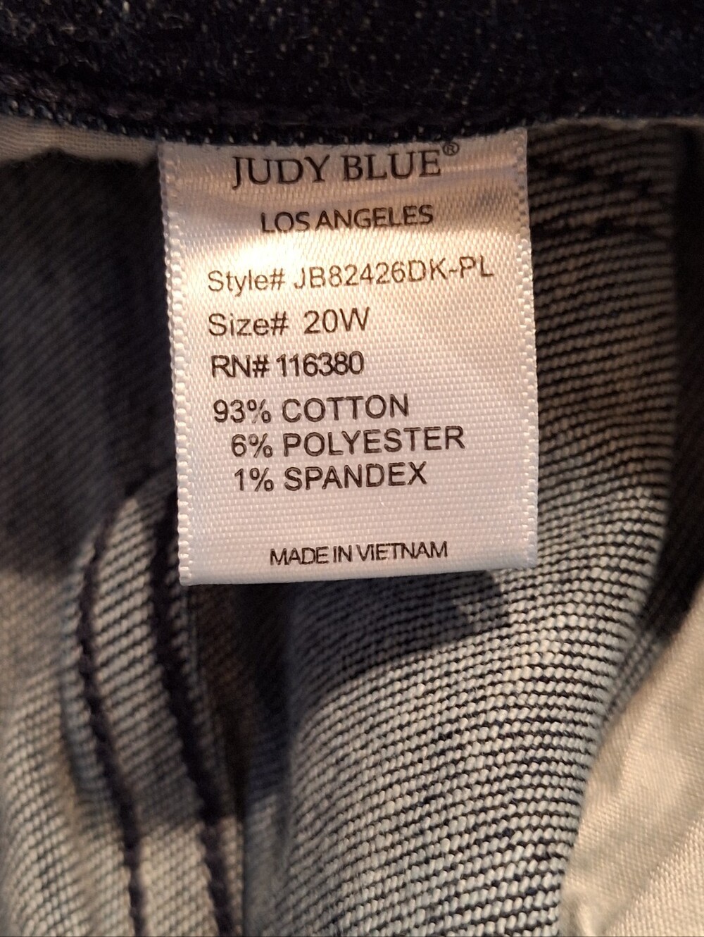 Judy Blue 5 Pocket Dark Wash Distressed High-Rise Slim Boot Cut Denim Jeans 20W - Picture 15 of 15